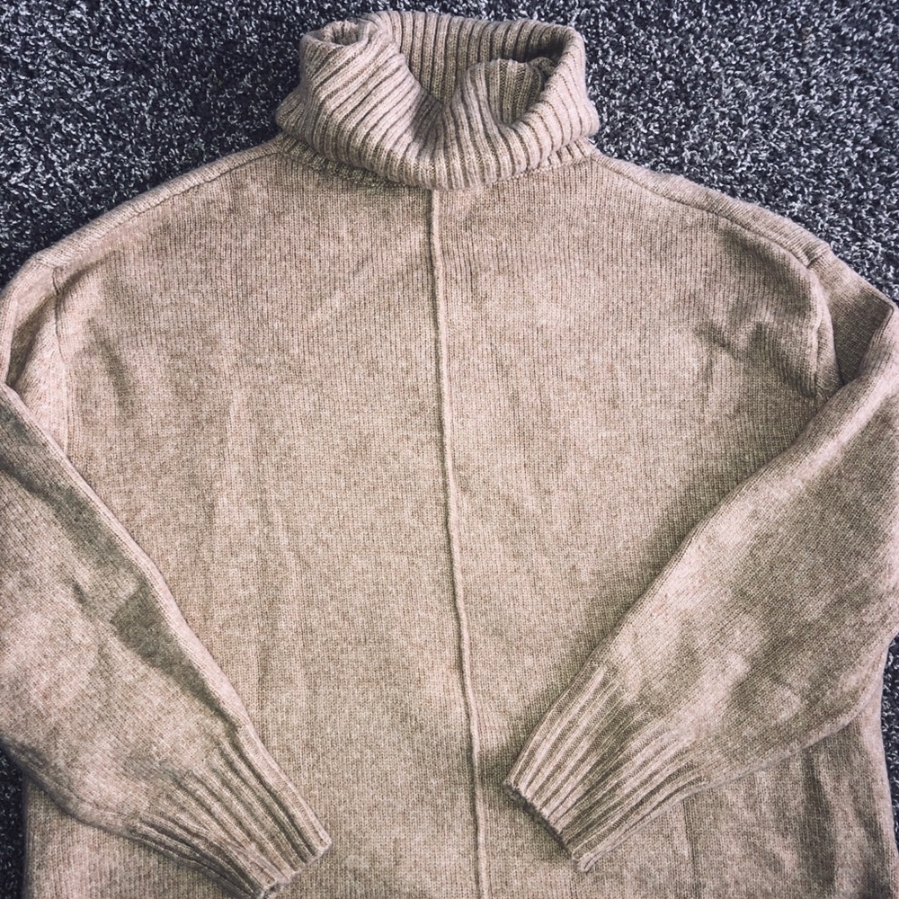 Tan Turtleneck Sweater